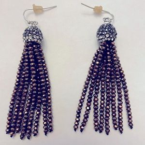 Stunning beaded tassel earrings; approximately 3 inches long